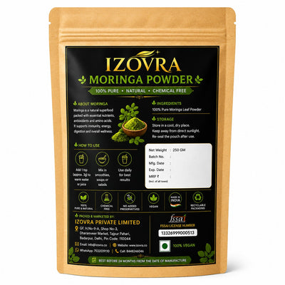 IZOVRA Moringa Leaf Powder 250g | 100% Pure | Premium Quality
