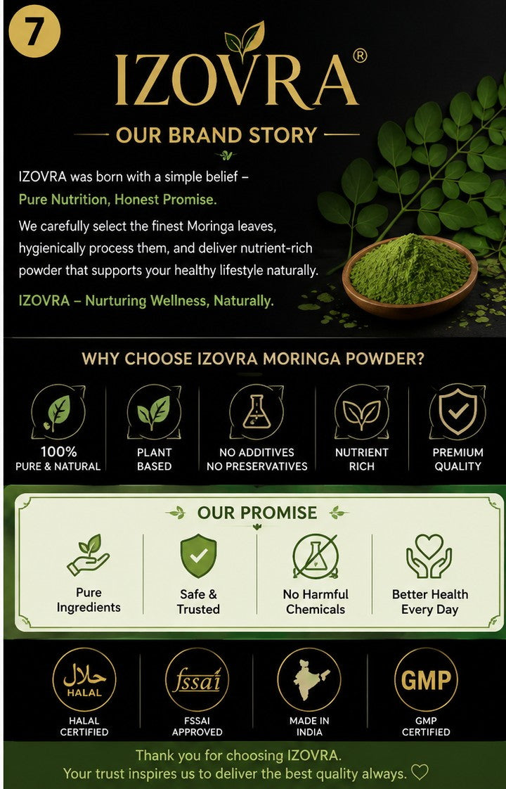 IZOVRA Moringa Leaf Powder 250g | 100% Pure | Premium Quality